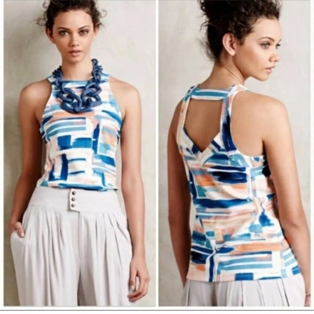 Deletta (Anthropologie) Isla Brushstroke Tank Size Small